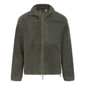 Front Row Unisex Adult Sherpa Recycled Fleece Jacket / Dark Olive